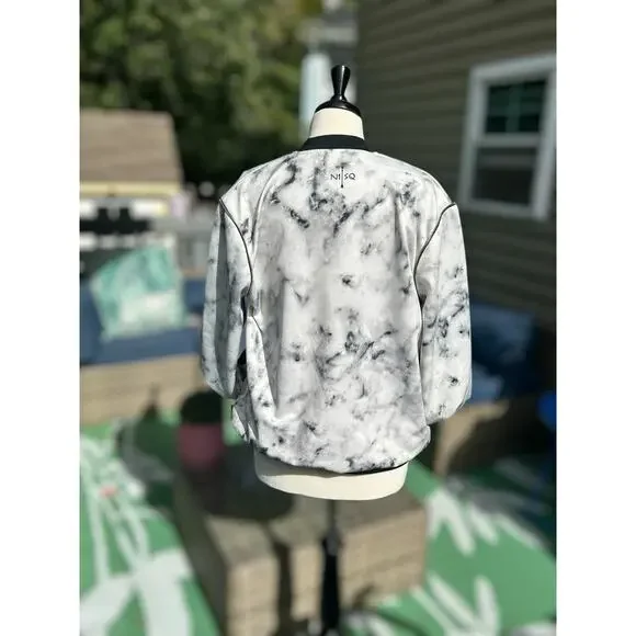N1SQ Marble Print Zip-Up Jacket Streetwear - Picture 9 of 9